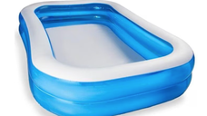 Piscina gonflabila dreptunghiulara pentru exterior 200 x 120 x 40 Cm Albastru/Alb
