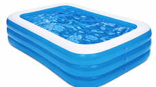Piscina gonflabila pentru copii si adulti PVC 150x100 cu inaltime de 50 cm albastru/alb