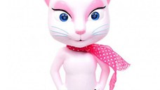 Pisicuta vorbitoare Talking Angela ROZ cu sunete si lumini - 30 cm
