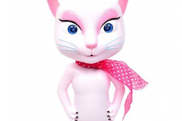 Pisicuta vorbitoare Talking Angela ROZ cu sunete si lumini - 30 cm