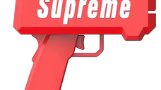 Pistol SUPREME de aruncat bani sau pliante, pentru petreceri si aniversari