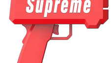 Pistol SUPREME de aruncat bani sau pliante, pentru petreceri si aniversari