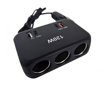 Piza auto bricheta 120W cu 3 prize 2 porturi USB 2 porturi Type C 1656 - 1