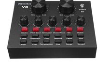 Placa de sunet multifunctionala Q MIC1 bluetooth mixer microfoane 6 Sound Modes +12 Sound Effects Live
