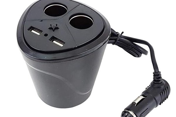 Priza Auto 12v Olesson 1670 cu 4 intrari 120 W negru