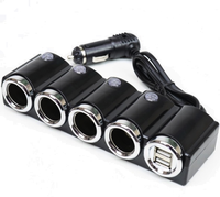 Priza auto 1504 cu 6 intrari  12V  In-Car negru MULTIPLICATOR - 1