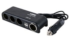 Priza auto Olesson 1525  120W 2 x USB 3 prize + port iesire bricheta
