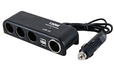 Priza auto Olesson 1525  120W 2 x USB 3 prize + port iesire bricheta