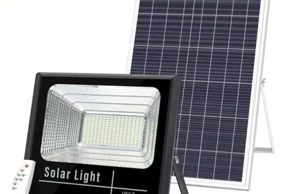 Proiector 100W  LED DIMABIL cu Panou Solar INDIVIDUAL si Telecomanda HA