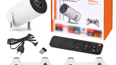 Proiector de jocuri X10 Plus 4K 120 lumeni 64 GB cu telecomanda 10000 de jocuri si 2 controller