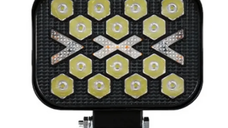 Proiector LED Off Road Alb + Galben mod secvential si flash 12V/24V de 3 Inch Putere 63w