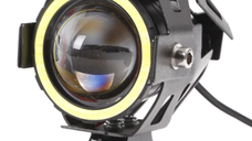 Proiector led U7 angel eyes, Moto, ATV, Off Road cu 2 faze si mod stroboscop