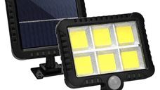 Proiector Solar 10W SL-F120 cu 6 Casete COB si Senzor de Lumina si Miscare