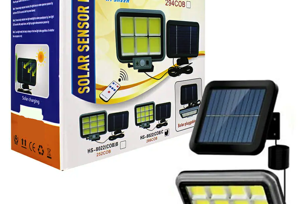 Proiector solar 288LED, 50W, senzor de miscare, HS-8022 telecomanda, 3 moduri de iluminare