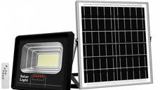 Proiector Solar Jortan 500W IP66 cu Indicator batarie si telecomanda 6500k