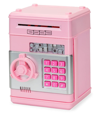 Pusculita interactiva ATM tip Seif pentru copii cu dimensiunea de 19x13x13 cm ROZ - 1