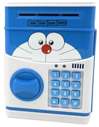 Pusculita pentru Copii Interactiva Alb/Albastru cu Cod Pin si Seif Functie ATM - 1