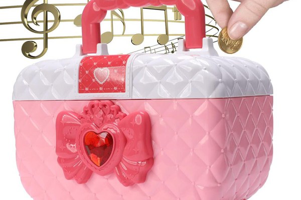 Pusculita pentru fetite  tip  cutie de machiaj rularea automată a banilor si cod