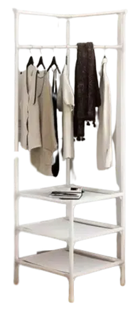 Raft de colț pentru haine alb - 1