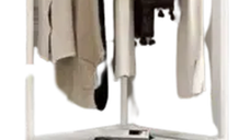 Raft de colț pentru haine alb