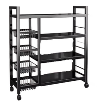 Raft metalic cu 4 polite si 3 cosuri pentru depozitare portabil - 1