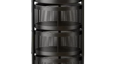 Raft metalic rotund universal cu 4 niveluri negru 34 cm x 75 cm x 30 cm