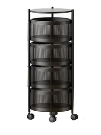 Raft metalic rotund universal cu 4 niveluri negru 34 cm x 75 cm x 30 cm - 1