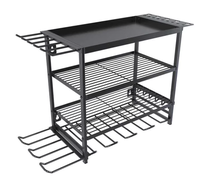 Raft pentru scule si unelte MZY 859 din metal cu montare pe perete cu 4 compartimente de depozitare carlige pentru agatare - 1