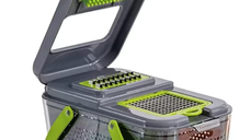 Razatoare multifunctionala pentru fructe si legume 22 piese lame din otel inoxidabil gri / verde