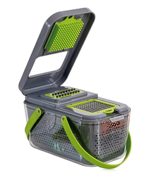 Razatoare multifunctionala pentru fructe si legume 22 piese lame din otel inoxidabil gri / verde - 1