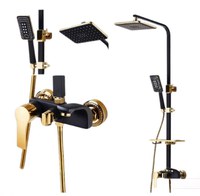 RESIGILAT Set coloana de dus PREMIUM cu design elegant in NEGRU si AURIU ZGARIETURI FINE - 1