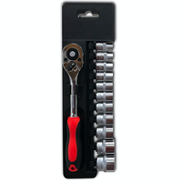 RIB-Set 12 Piese Cheie cu Clichet 3/8" 10 Capete Chei Tubulare 8-21 mm - 1