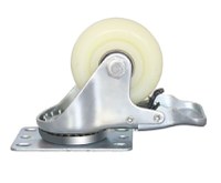 Roata Pivotanta 2.5" Alba Cu Frana - 1