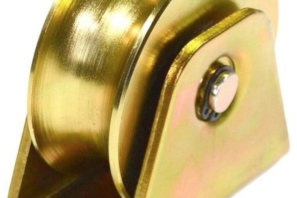 Roata poarta culisanta ingusta diametru 80mm cu sina tip teava