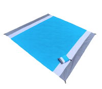 Saltea de plaja patura de camping 210x200cm Albastra - 1