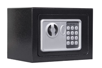 Seif electronic standard cu cifru si cheie 170x230x170 mm Negru - 1