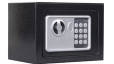Seif electronic standard cu cifru si cheie 170x230x170 mm Negru