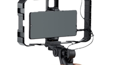 Selfie Stick pentru telefonul mobil AY 49X lumina complementara LED trepied microfon