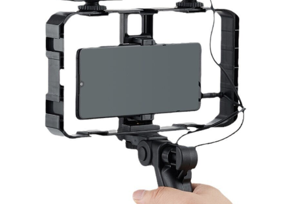 Selfie Stick pentru telefonul mobil AY 49X lumina complementara LED trepied microfon