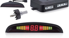 Senzori de parcare universali cu avertizare sonora si pe display negru 22mm