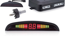 Senzori de parcare universali cu avertizare sonora si pe display negru 22mm