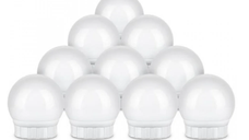 Set 10 Becuri LED pentru Oglinda de Machiaj cu 3 Moduri de Iluminare