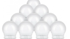 Set 10 Becuri LED pentru Oglinda de Machiaj cu 3 Moduri de Iluminare