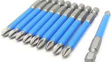 Set 10 Biti LUNGI 70mm magnetici pentru surubelnita