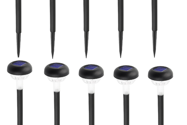 Set 10 lampi solare cu iluminare floare colorata 30 cm