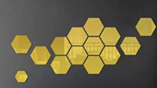 Set 10 Oglinzi Design Hexagon AURII - Oglinzi Decorative Acrilice Cristal - Diamant - Fagure 10 bucati/set