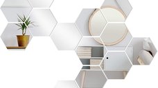 Set 10 Oglinzi Design Hexagon - Oglinzi Decorative Acrilice Cristal - Diamant - Fagure 10 bucati/set