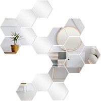 Set 10 Oglinzi Design Hexagon - Oglinzi Decorative Acrilice Cristal - Diamant - Fagure 10 bucati/set - 1