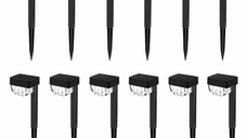 Set 12 Lămpi Solare LED pentru Grădină cu Cap Rotund, 30cm