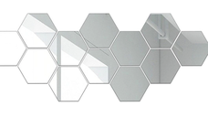 Set 12 Oglinzi Design Hexagon MARI 20x23 - Oglinzi Decorative Acrilice Cristal - Diamant - Fagure 12 bucati/set TA